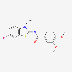 (E)-N-(3-ethyl-6-fluorobenzo[d]thiazol-2(3H)-ylidene)-3,4-dimethoxybenzamide - 865544-91-8