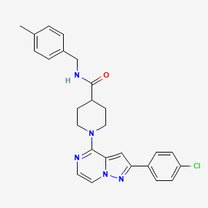 1-[2-(4-chlorophenyl)pyrazolo[1,5-a]pyrazin-4-yl]-N-[(4-methylphenyl)methyl]piperidine-4-carboxamide - 931965-53-6