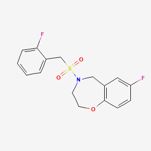 7-Fluoro-4-((2-fluorobenzyl)sulfonyl)-2,3,4,5-tetrahydrobenzo[f][1,4]oxazepine - 2034204-49-2