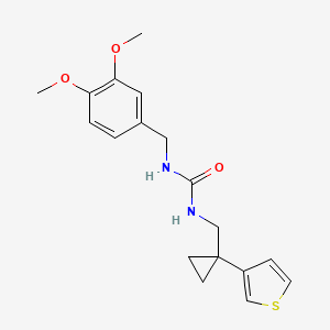 1-[(3,4-Dimethoxyphenyl)methyl]-3-[(1-thiophen-3-ylcyclopropyl)methyl]urea - 2415584-11-9