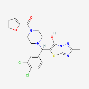 (4-((3,4-Dichlorophenyl)(6-hydroxy-2-methylthiazolo[3,2-b][1,2,4]triazol-5-yl)methyl)piperazin-1-yl)(furan-2-yl)methanone - 869344-38-7