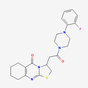 3-(2-(4-(2-fluorophenyl)piperazin-1-yl)-2-oxoethyl)-6,7,8,9-tetrahydro-2H-thiazolo[2,3-b]quinazolin-5(3H)-one - 1021091-31-5