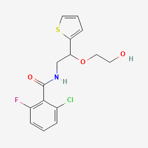 2-chloro-6-fluoro-N-(2-(2-hydroxyethoxy)-2-(thiophen-2-yl)ethyl)benzamide - 2034364-44-6