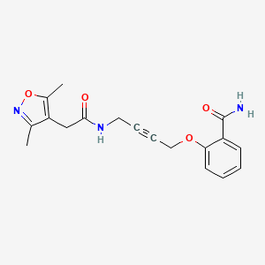 2-((4-(2-(3,5-Dimethylisoxazol-4-yl)acetamido)but-2-yn-1-yl)oxy)benzamide - 1448132-72-6