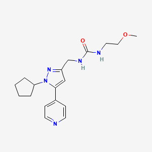 1-((1-cyclopentyl-5-(pyridin-4-yl)-1H-pyrazol-3-yl)methyl)-3-(2-methoxyethyl)urea - 1421453-53-3