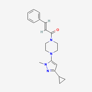 (E)-1-(4-(3-cyclopropyl-1-methyl-1H-pyrazol-5-yl)piperazin-1-yl)-3-phenylprop-2-en-1-one - 2035035-98-2
