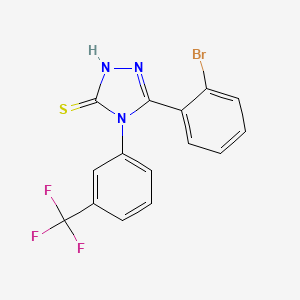 5-(2-bromophenyl)-4-[3-(trifluoromethyl)phenyl]-4H-1,2,4-triazole-3-thiol - 702646-09-1