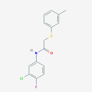 N-(3-chloro-4-fluorophenyl)-2-[(3-methylphenyl)sulfanyl]acetamide - 882079-92-7