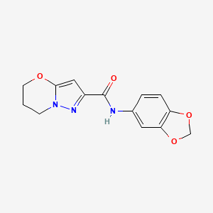 N-(benzo[d][1,3]dioxol-5-yl)-6,7-dihydro-5H-pyrazolo[5,1-b][1,3]oxazine-2-carboxamide - 1448132-50-0