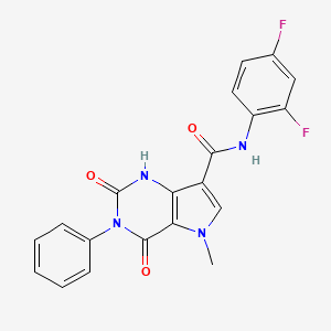 N-(2,4-difluorophenyl)-5-methyl-2,4-dioxo-3-phenyl-2,3,4,5-tetrahydro-1H-pyrrolo[3,2-d]pyrimidine-7-carboxamide - 921573-08-2