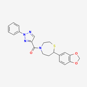 (7-(benzo[d][1,3]dioxol-5-yl)-1,4-thiazepan-4-yl)(2-phenyl-2H-1,2,3-triazol-4-yl)methanone - 1706095-11-5