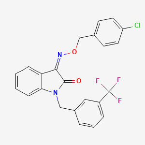 (3Z)-3-{[(4-chlorophenyl)methoxy]imino}-1-{[3-(trifluoromethyl)phenyl]methyl}-2,3-dihydro-1H-indol-2-one - 477853-36-4