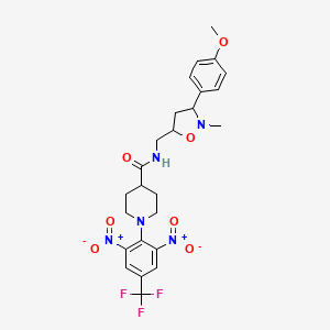 1-[2,6-dinitro-4-(trifluoromethyl)phenyl]-N-{[3-(4-methoxyphenyl)-2-methyltetrahydro-5-isoxazolyl]methyl}-4-piperidinecarboxamide - 339276-32-3