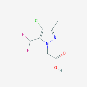 [4-Chloro-5-(difluoromethyl)-3-methyl-1H-pyrazol-1-yl]acetic acid - 1946828-31-4