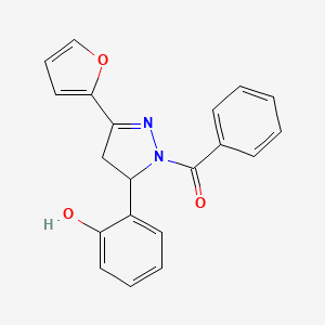 (3-(furan-2-yl)-5-(2-hydroxyphenyl)-4,5-dihydro-1H-pyrazol-1-yl)(phenyl)methanone - 927583-35-5