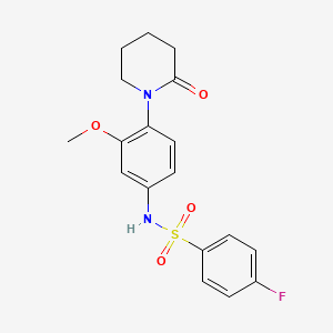 4-fluoro-N-(3-methoxy-4-(2-oxopiperidin-1-yl)phenyl)benzenesulfonamide - 941939-39-5