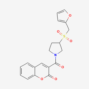 3-(3-((furan-2-ylmethyl)sulfonyl)pyrrolidine-1-carbonyl)-2H-chromen-2-one - 1795442-43-1