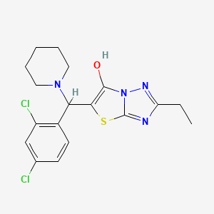 5-((2,4-Dichlorophenyl)(piperidin-1-yl)methyl)-2-ethylthiazolo[3,2-b][1,2,4]triazol-6-ol - 898361-55-2