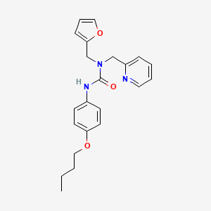 3-(4-Butoxyphenyl)-1-(furan-2-ylmethyl)-1-(pyridin-2-ylmethyl)urea - 1286717-92-7