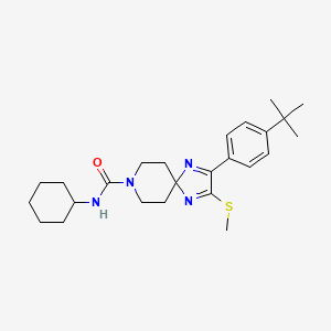 2-(4-tert-butylphenyl)-N-cyclohexyl-3-(methylthio)-1,4,8-triazaspiro[4.5]deca-1,3-diene-8-carboxamide - 894887-31-1