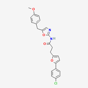 3-(5-(4-chlorophenyl)furan-2-yl)-N-(5-(4-methoxybenzyl)oxazol-2-yl)propanamide - 924834-26-4