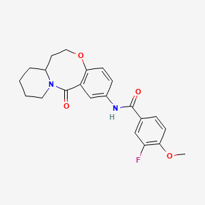 3-Fluoro-4-methoxy-N-(6-oxo-2,3,4,12,13,13a-hexahydro-1H-pyrido[2,1-d][1,5]benzoxazocin-8-yl)benzamide - 1448058-70-5