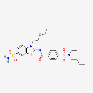 4-[butyl(ethyl)sulfamoyl]-N-[(2Z)-3-(2-ethoxyethyl)-6-sulfamoyl-2,3-dihydro-1,3-benzothiazol-2-ylidene]benzamide - 865174-07-8