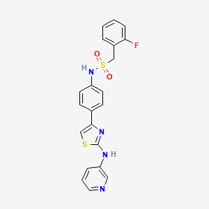 1-(2-fluorophenyl)-N-(4-(2-(pyridin-3-ylamino)thiazol-4-yl)phenyl)methanesulfonamide - 1797285-77-8