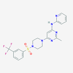 2-methyl-N-(pyridin-2-yl)-6-(4-((3-(trifluoromethyl)phenyl)sulfonyl)piperazin-1-yl)pyrimidin-4-amine - 1421522-28-2