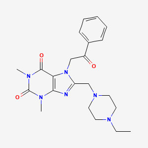 8-((4-ethylpiperazin-1-yl)methyl)-1,3-dimethyl-7-(2-oxo-2-phenylethyl)-1H-purine-2,6(3H,7H)-dione - 851940-68-6