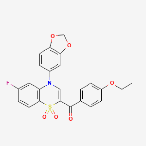 [4-(1,3-benzodioxol-5-yl)-6-fluoro-1,1-dioxido-4H-1,4-benzothiazin-2-yl](4-ethoxyphenyl)methanone - 1114658-10-4