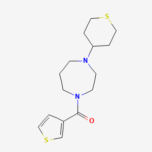 (4-(tetrahydro-2H-thiopyran-4-yl)-1,4-diazepan-1-yl)(thiophen-3-yl)methanone - 2034557-39-4