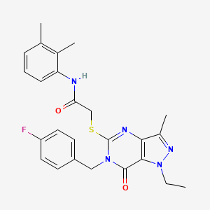 N-(2,3-dimethylphenyl)-2-((1-ethyl-6-(4-fluorobenzyl)-3-methyl-7-oxo-6,7-dihydro-1H-pyrazolo[4,3-d]pyrimidin-5-yl)thio)acetamide - 1358709-78-0