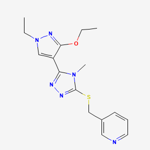 3-(((5-(3-ethoxy-1-ethyl-1H-pyrazol-4-yl)-4-methyl-4H-1,2,4-triazol-3-yl)thio)methyl)pyridine - 1013787-52-4