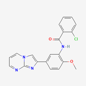 2-chloro-N-(5-imidazo[1,2-a]pyrimidin-2-yl-2-methoxyphenyl)benzamide - 862810-83-1