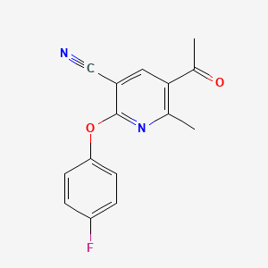 5-Acetyl-2-(4-fluorophenoxy)-6-methylnicotinonitrile - 303146-68-1