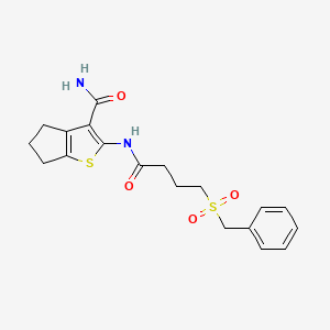 2-(4-(benzylsulfonyl)butanamido)-5,6-dihydro-4H-cyclopenta[b]thiophene-3-carboxamide - 923498-25-3
