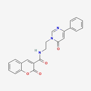 2-oxo-N-(2-(6-oxo-4-phenylpyrimidin-1(6H)-yl)ethyl)-2H-chromene-3-carboxamide - 1334374-17-2