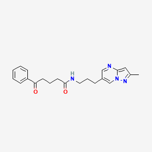 N-(3-(2-methylpyrazolo[1,5-a]pyrimidin-6-yl)propyl)-5-oxo-5-phenylpentanamide - 1797710-64-5