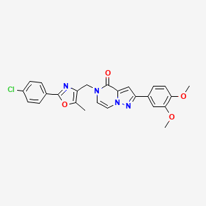 5-((2-(4-chlorophenyl)-5-methyloxazol-4-yl)methyl)-2-(3,4-dimethoxyphenyl)pyrazolo[1,5-a]pyrazin-4(5H)-one - 1358102-06-3