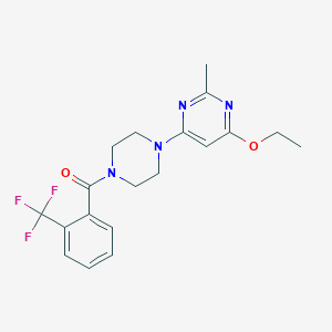 (4-(6-Ethoxy-2-methylpyrimidin-4-yl)piperazin-1-yl)(2-(trifluoromethyl)phenyl)methanone - 946248-36-8