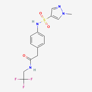 2-(4-(1-methyl-1H-pyrazole-4-sulfonamido)phenyl)-N-(2,2,2-trifluoroethyl)acetamide - 1448052-12-7