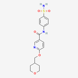 N-(4-sulfamoylphenyl)-6-((tetrahydro-2H-pyran-4-yl)methoxy)nicotinamide - 2034616-42-5