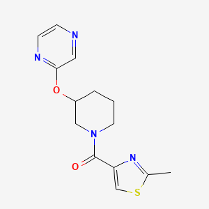 (2-Methylthiazol-4-yl)(3-(pyrazin-2-yloxy)piperidin-1-yl)methanone - 2034578-58-8