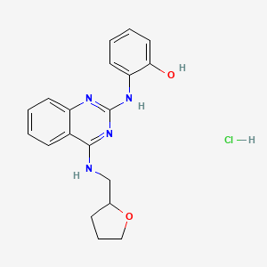 2-((4-(((Tetrahydrofuran-2-yl)methyl)amino)quinazolin-2-yl)amino)phenol hydrochloride - 1052520-48-5