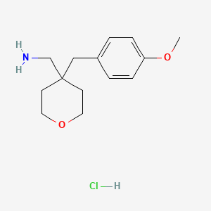 4-[(4-Methoxyphenyl)methyl]oxan-4-ylmethanamine hydrochloride - 1380300-43-5