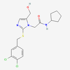 N-cyclopentyl-2-(2-((3,4-dichlorobenzyl)thio)-5-(hydroxymethyl)-1H-imidazol-1-yl)acetamide - 921845-21-8