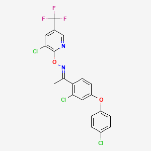 (E)-{1-[2-chloro-4-(4-chlorophenoxy)phenyl]ethylidene}({[3-chloro-5-(trifluoromethyl)pyridin-2-yl]oxy})amine - 338978-43-1