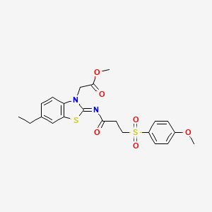 (E)-methyl 2-(6-ethyl-2-((3-((4-methoxyphenyl)sulfonyl)propanoyl)imino)benzo[d]thiazol-3(2H)-yl)acetate - 1006964-56-2