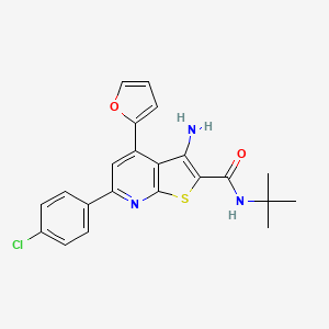 3-amino-N-tert-butyl-6-(4-chlorophenyl)-4-(furan-2-yl)thieno[2,3-b]pyridine-2-carboxamide - 897833-06-6